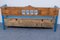 Pine Box Bench in Blue and White Color, 1910 7