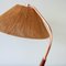 Lampada da tavolo in teak e vimini di Temde, anni '50, Immagine 10