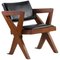 Teak & Leather PJ-SI-49-A Chair by Pierre Jeanneret, 1960s, Image 1