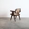 Silla de oficina Mid-Century de caña PJ-SI-28-A de Pierre Jeanneret, 1955, Imagen 7