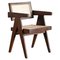 Silla de oficina Mid-Century de caña PJ-SI-28-A de Pierre Jeanneret, 1955, Imagen 1