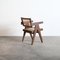Silla de oficina Mid-Century de caña PJ-SI-28-A de Pierre Jeanneret, 1955, Imagen 5