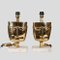 Lampes de Bureau Sculpture Face Vintage en Laiton, 1970s, Set de 2 3