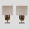Vintage Messing Gesicht Skulpturen Tischlampen, 1970er, 2er Set 1