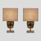 Vintage Messing Gesicht Skulpturen Tischlampen, 1970er, 2er Set 2