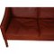 Three-Seater 2209 Sofa in Dark Red Leather by Børge Mogensen, 1980s, Image 9