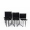 91 Stühle aus schwarzem Leder von Mario Botta, 1980, 6er Set 6