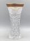 Vase Bohême en Cristal au Plomb avec Bordure en Or Diamanté, 1950s 1