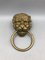 Vintage Door Knocker Lion Head in Brass, 1950s 1