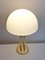 Vintage German Table Lamp with Brass Frame and Opaque White Glass Shade from Limburg, 1980s 5