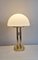 Vintage German Table Lamp with Brass Frame and Opaque White Glass Shade from Limburg, 1980s 1
