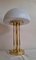 Vintage German Table Lamp with Brass Frame and Opaque White Glass Shade from Limburg, 1980s 6
