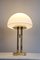 Vintage German Table Lamp with Brass Frame and Opaque White Glass Shade from Limburg, 1980s 3