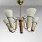 Mid-Century Modernist Swedish Chandelier in Brass, Birch and Glass, 1940s 1