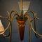 Mid-Century Modernist Swedish Chandelier in Brass, Birch and Glass, 1940s 10
