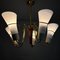 Mid-Century Modernist Swedish Chandelier in Brass, Birch and Glass, 1940s 2