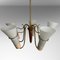 Mid-Century Modernist Swedish Chandelier in Brass, Birch and Glass, 1940s 5