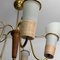 Mid-Century Modernist Swedish Chandelier in Brass, Birch and Glass, 1940s 8