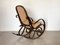 Rocking Chair in Wood and Straw, 1960s 3