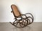 Rocking Chair in Wood and Straw, 1960s 1