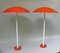 Lampes de Jardin d'Extérieur Mushroom Orange et Blanche de BEGA, 1950s, Set de 2 1