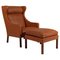 Wingback Chair with Ottoman by Børge Mogensen for Fredericia 1
