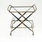 Wood Glass and Brass Bar Trolley by Cesare Lacca 4