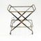 Wood Glass and Brass Bar Trolley by Cesare Lacca, Image 4