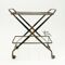 Wood Glass and Brass Bar Trolley by Cesare Lacca 3