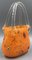 Orange Murano Glas Vase Handtasche von Millefiori, 1960er 3