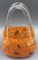 Orange Murano Glas Vase Handtasche von Millefiori, 1960er 4