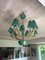 Murano Chandelier with Green Gold Leaf 24K, 1960s, Image 1