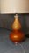 Iridescent Ceramic Table Lamp with Linen Shade, 1960s 7