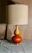 Iridescent Ceramic Table Lamp with Linen Shade, 1960s 2