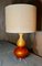 Iridescent Ceramic Table Lamp with Linen Shade, 1960s 5