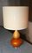 Iridescent Ceramic Table Lamp with Linen Shade, 1960s 6