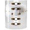 Modern Diamond Clear Acrylic and Bronze Steel Jetson Side Chair with White Mongolian Sheepskin by Egg Designs 2