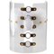 Modern Diamond Clear Acrylic and Bronze Steel Jetson Side Chair with White Mongolian Sheepskin by Egg Designs 5