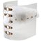 Modern Diamond Clear Acrylic and Bronze Steel Jetson Side Chair with White Mongolian Sheepskin by Egg Designs 3