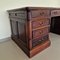 Bureau Chesterfield Double Face en Acajou avec Plateau en Cuir 3