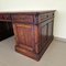 Bureau Chesterfield Double Face en Acajou avec Plateau en Cuir 4