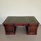 Bureau Chesterfield Double Face en Acajou avec Plateau en Cuir 5