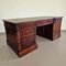 Bureau Chesterfield Double Face en Acajou avec Plateau en Cuir 8
