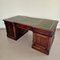 Bureau Chesterfield Double Face en Acajou avec Plateau en Cuir 7