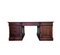 Bureau Chesterfield Double Face en Acajou avec Plateau en Cuir 1