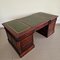 Bureau Chesterfield Double Face en Acajou avec Plateau en Cuir 9
