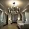 Opaline Glass Bronze Chandelier, 1950s 5