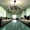 Opaline Glass Bronze Chandelier, 1950s 6