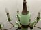 Opaline Glass Bronze Chandelier, 1950s 10