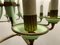 Opaline Glass Bronze Chandelier, 1950s 9